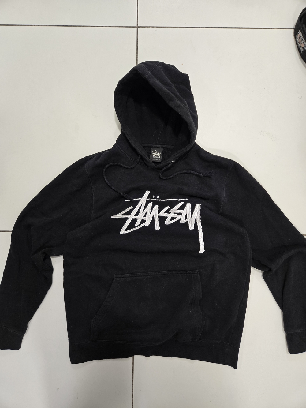 Stussy Made In US 🇺🇸 Black Script Logo Hoodie Size M